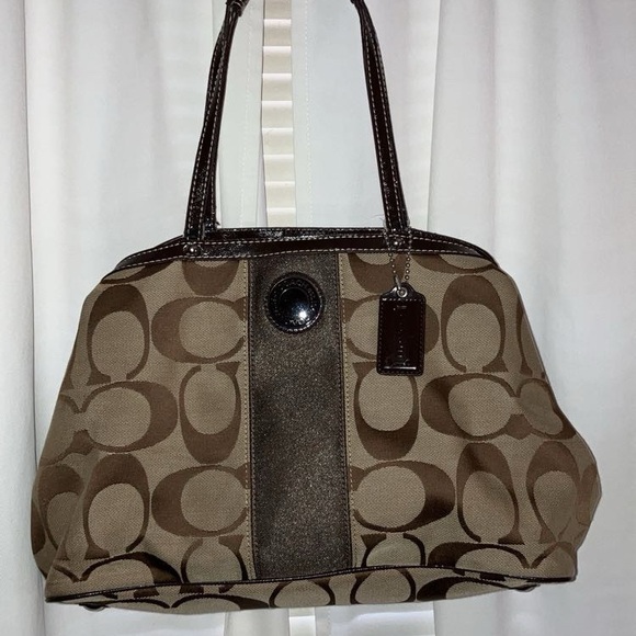 Coach Brown Signature Tote Bag EUC - Picture 1 of 10